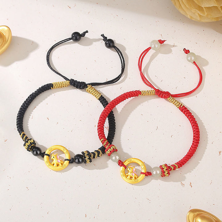 Collier pendentif porte-bonheur en argent sterling 925 avec boucle de la paix et symbole Fu, Buddha Stones, année du Cheval - image 20