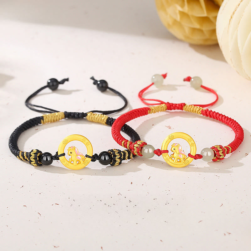 Collier pendentif porte-bonheur en argent sterling 925 avec boucle de la paix et symbole Fu, Buddha Stones, année du Cheval - image 19