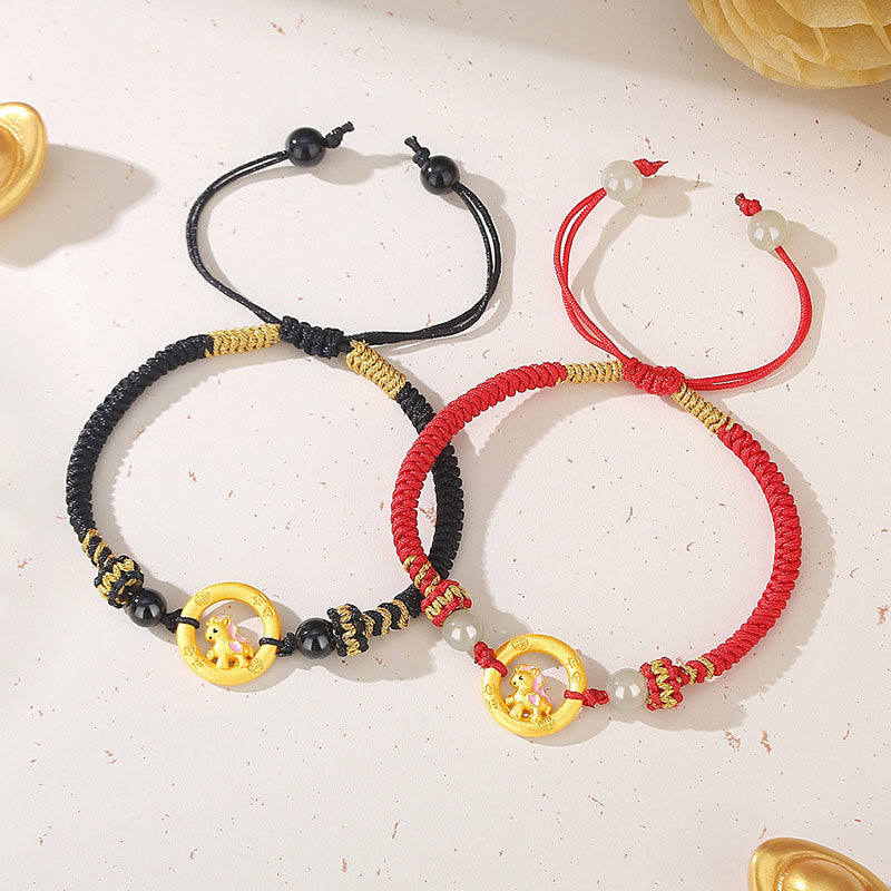 Collier pendentif porte-bonheur en argent sterling 925 avec boucle de la paix et symbole Fu, Buddha Stones, année du Cheval - image 20