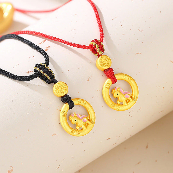 Bracelet de couple en argent sterling 925 avec boucle de paix et Buddha Stones, année du Cheval - image 21