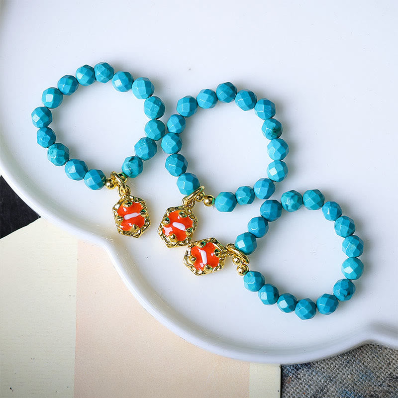 Anneau élastique résistant en turquoise ultra-fine facettée de 4 mm Buddha Stones - image 4