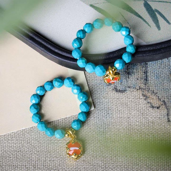 Anneau élastique résistant en turquoise ultra-fine facettée de 4 mm Buddha Stones - image 3