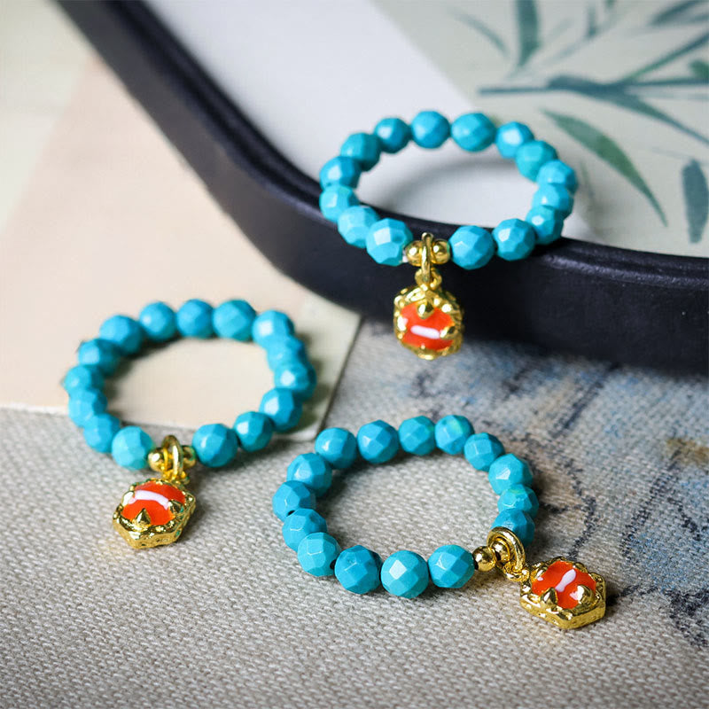Anneau élastique résistant en turquoise ultra-fine facettée de 4 mm Buddha Stones - image 5