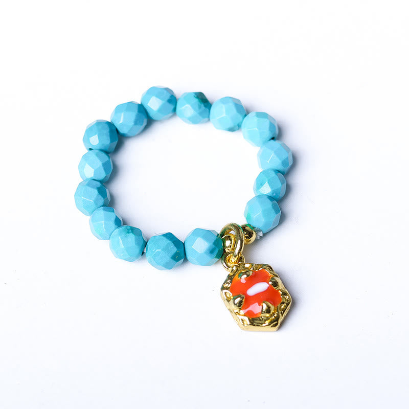 Anneau élastique résistant en turquoise ultra-fine facettée de 4 mm Buddha Stones - image 7
