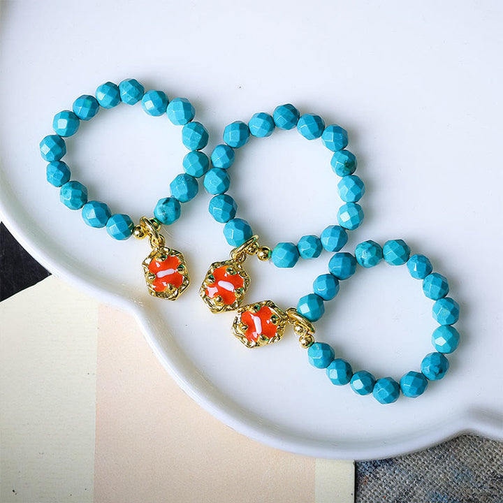 Anneau élastique résistant en turquoise ultra-fine facettée de 4 mm Buddha Stones - image 4