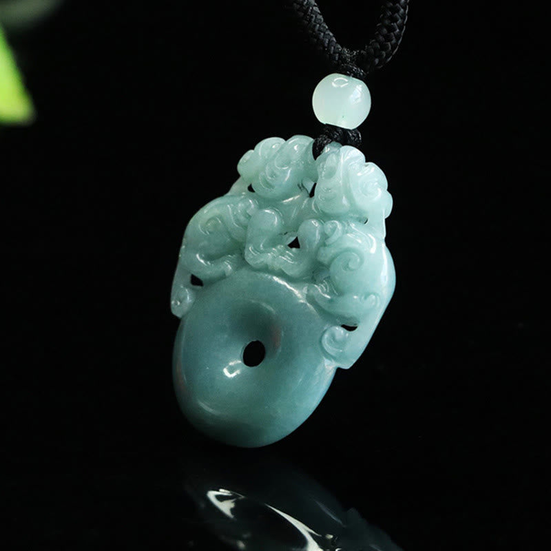 Collier pendentif en jade PiXiu double Buddha Stones , boucle de paix, porte-bonheur et richesse. - image 6