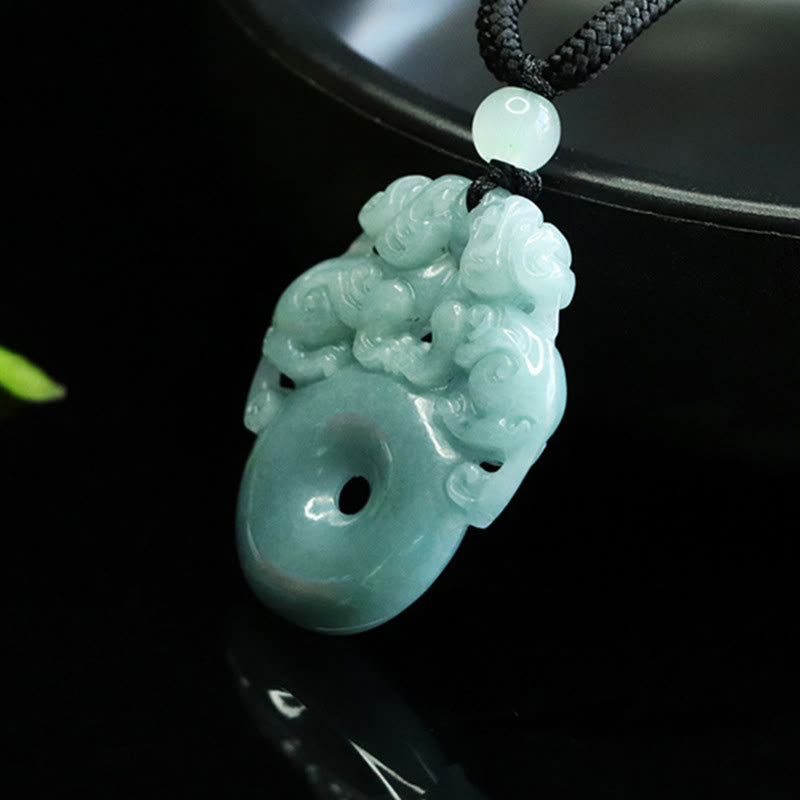 Collier pendentif en jade PiXiu double Buddha Stones , boucle de paix, porte-bonheur et richesse. - image 3
