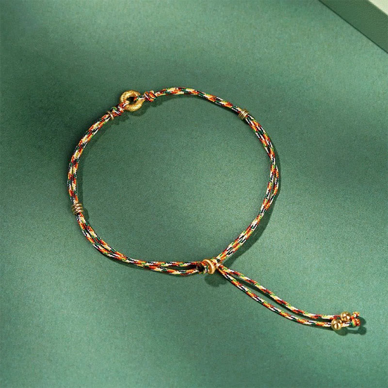 Bracelet porte-bonheur multicolore en Buddha Stones, fait main, boucle de la paix, pour enfant et adulte. - Enfant (tour de poignet 5-13 cm) - image 1