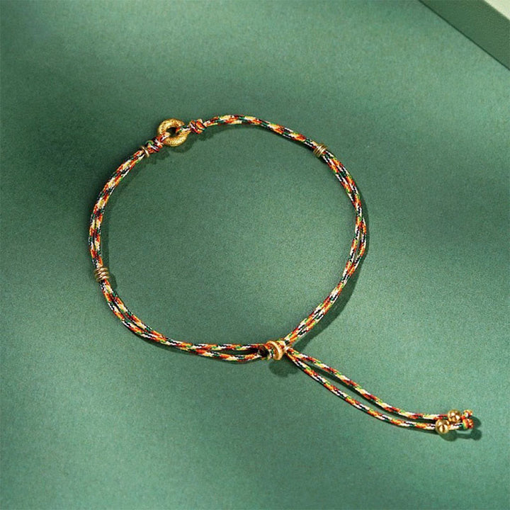 Bracelet porte-bonheur multicolore en Buddha Stones, fait main, boucle de la paix, pour enfant et adulte. - Enfant (tour de poignet 5-13 cm) - image 1