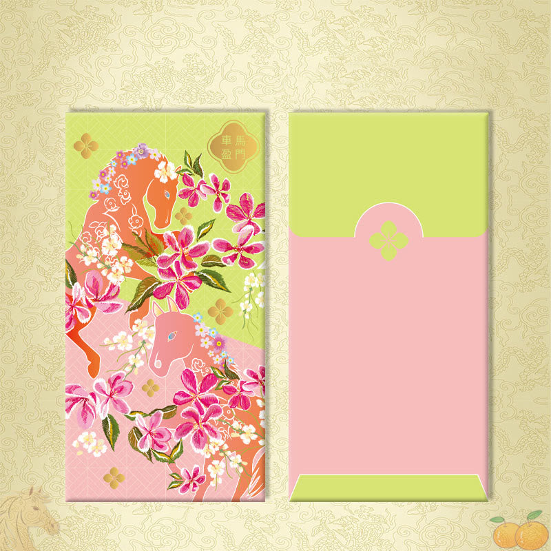 Buddha Stones ( lot de 6) - Enveloppe rouge chinoise multicolore - Attirez la richesse pour l'année du Cheval 2026 ! - 6 pièces pour que la prospérité emplisse votre maison - image 1