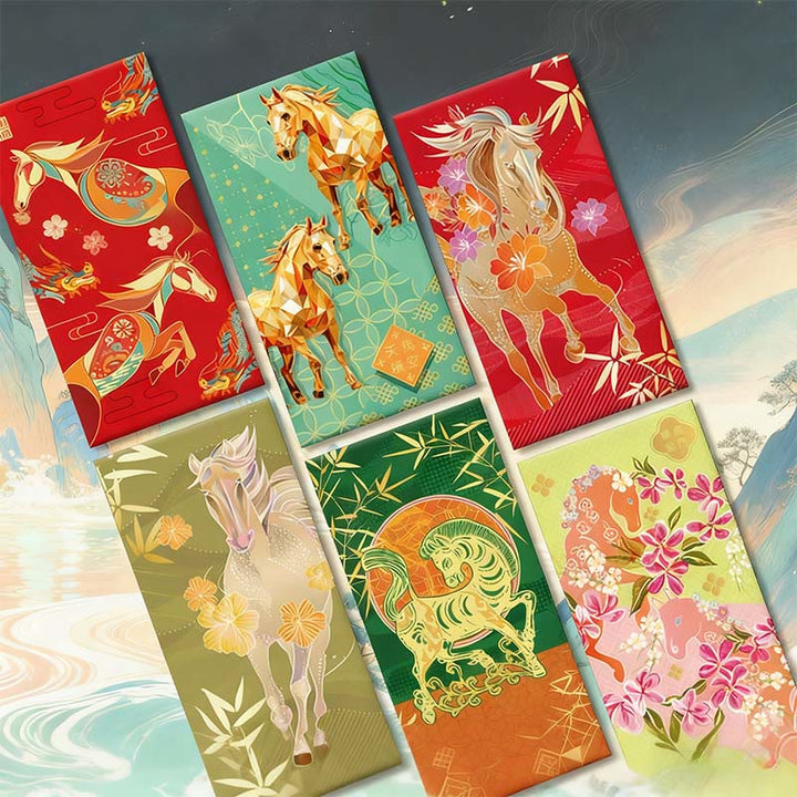 Buddha Stones ( lot de 6) - Enveloppe rouge chinoise multicolore - Attirez la richesse pour l'année du Cheval 2026 ! - image 22