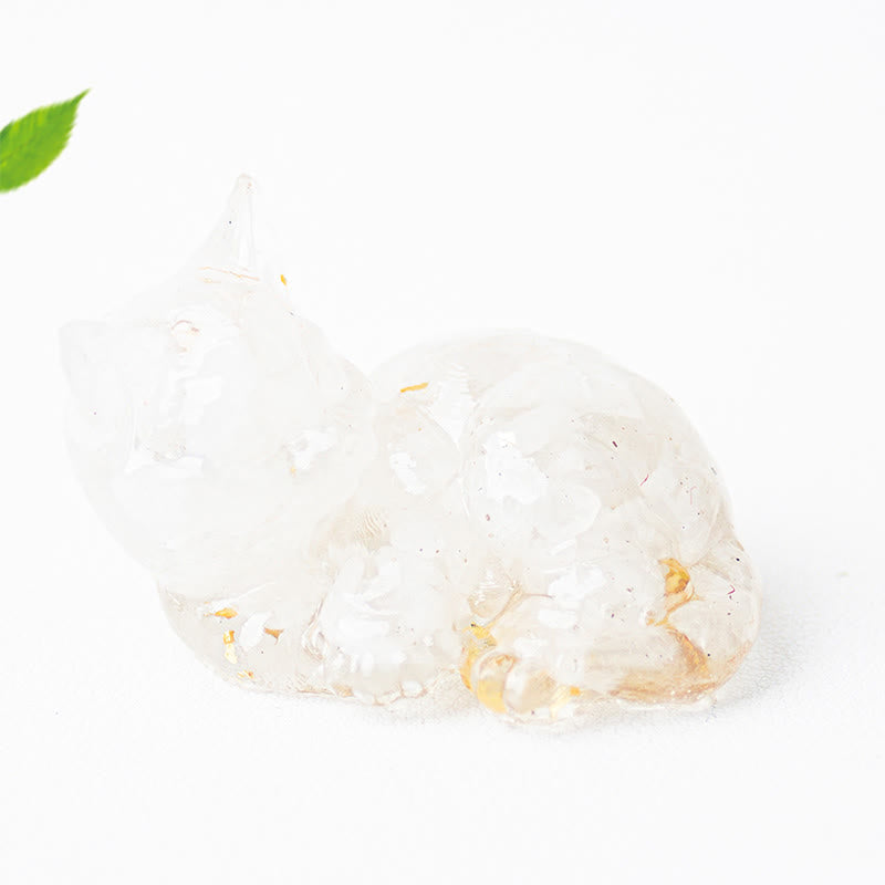 Buddha Stones, éclats de cristal, résine époxy, petit chat, décoration positive  - image 8