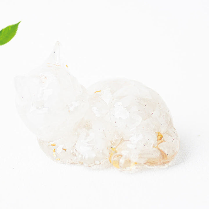 Buddha Stones, éclats de cristal, résine époxy, petit chat, décoration positive  - image 8