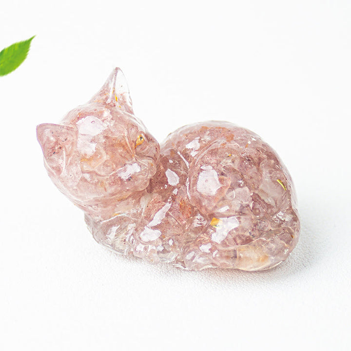 Buddha Stones, éclats de cristal, résine époxy, petit chat, décoration positive  - image 11