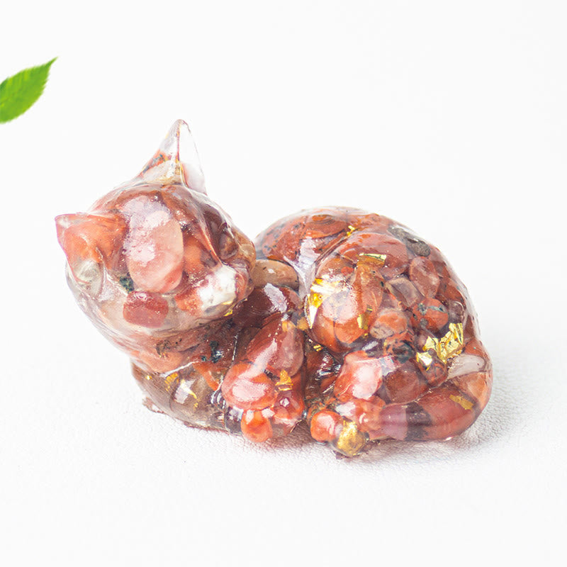 Buddha Stones, éclats de cristal, résine époxy, petit chat, décoration positive  - image 20