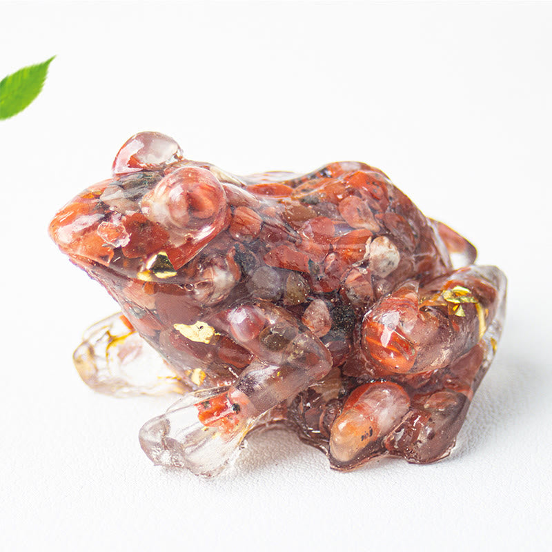 Statue décorative de petite grenouille en résine cristal et Buddha Stones, inspirée de la passion - Agate rouge (65*55*38 mm) - image 18