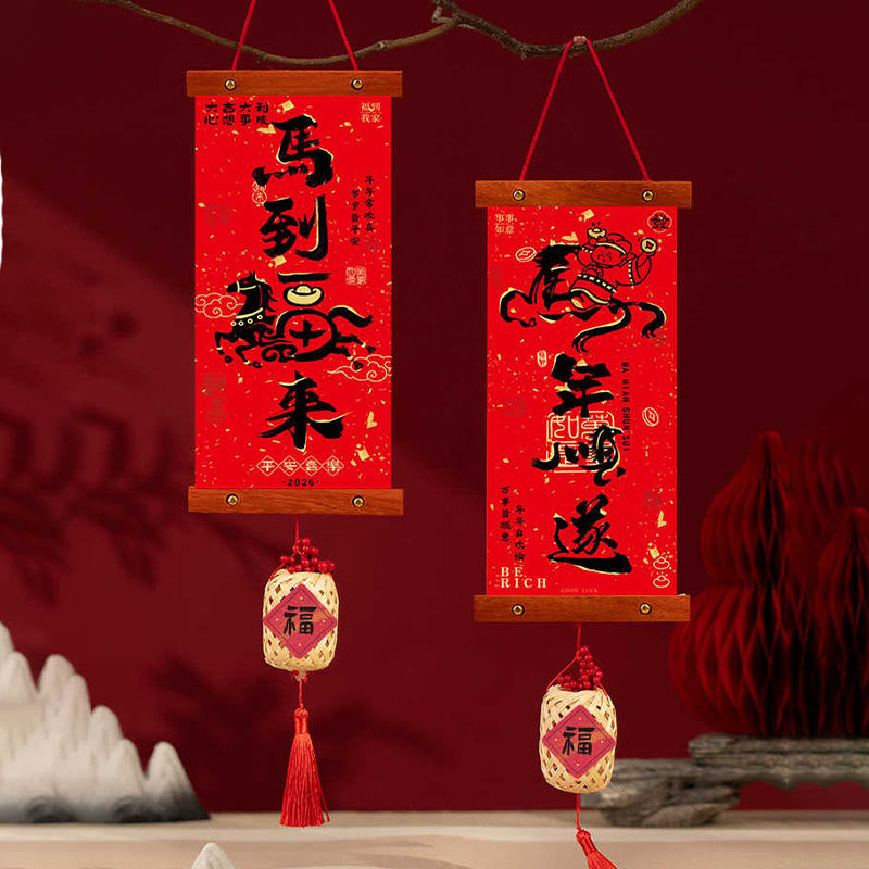 Buddha Stones, année du Cheval, Nouvel An chinois, Fête du Printemps, décoration suspendue porte-bonheur, décoration du Nouvel An chinois et de la Fête du Printemps - image 0