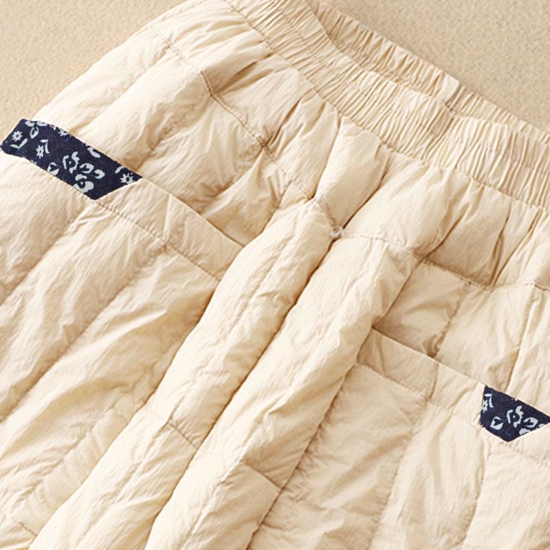 Pantalon d'hiver thermique patchwork en coton pour femme Buddha Stones avec poches - image 2