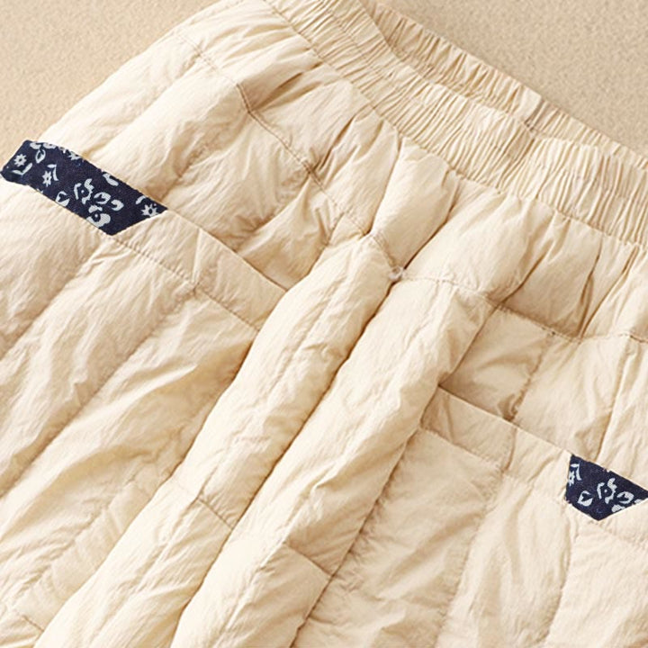 Pantalon d'hiver thermique patchwork en coton pour femme Buddha Stones avec poches - image 2