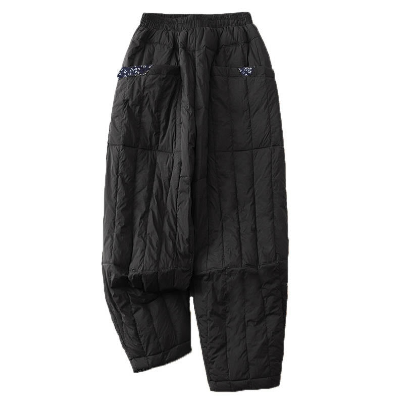 Pantalon d'hiver thermique patchwork en coton pour femme Buddha Stones avec poches - image 12