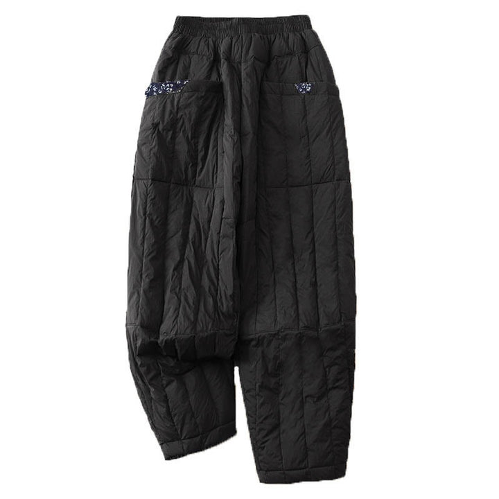 Pantalon d'hiver thermique patchwork en coton pour femme Buddha Stones avec poches - image 12