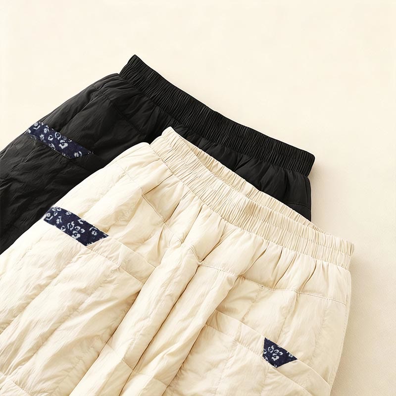 Pantalon d'hiver thermique patchwork en coton pour femme Buddha Stones avec poches - image 14