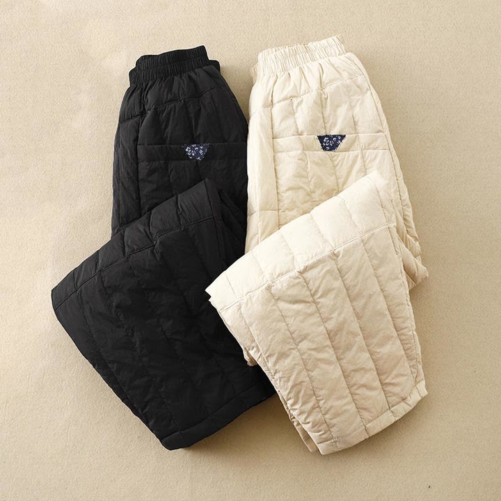 Pantalon d'hiver thermique patchwork en coton pour femme Buddha Stones avec poches - image 13
