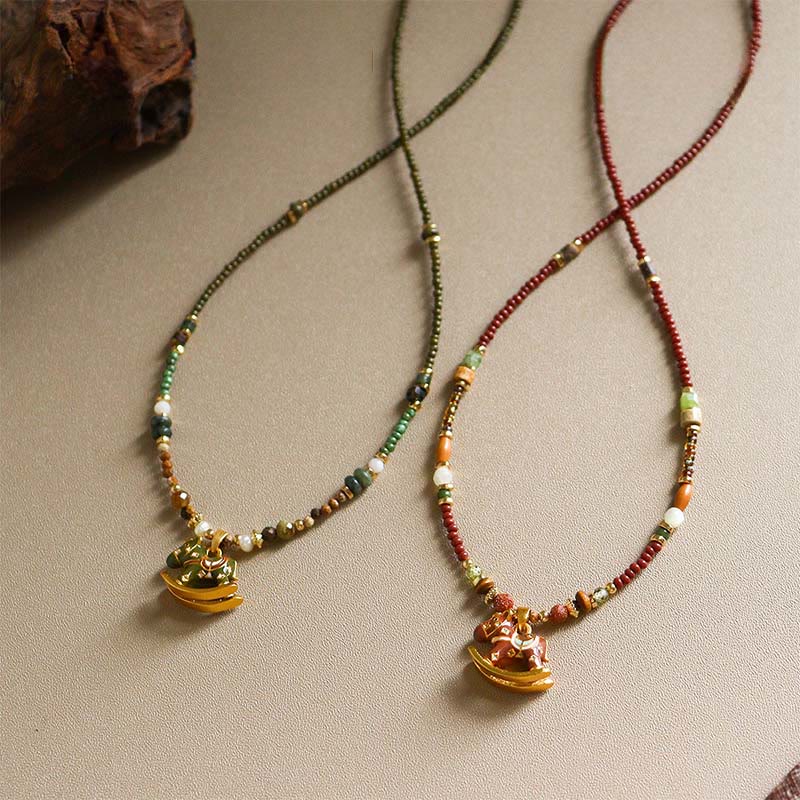 Buddha Stones Année du Cheval Cuivre Œil de Tigre Perles Assorties Collier Pendentifs Équilibre - image 0