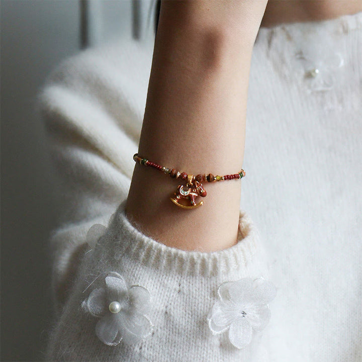 Bracelet de grâce en Buddha Stones, année du Cheval, huile de cuivre dégoulinante et perles variées - image 6