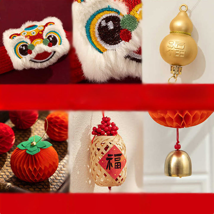 Buddha Stones, Année du Cheval, Lion Dansant, Personnage Fu, Poignée de Porte, Décoration de Bénédiction - image 12