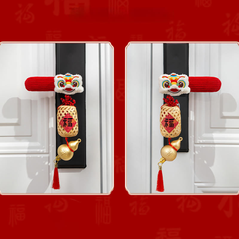 Buddha Stones, Année du Cheval, Lion Dansant, Personnage Fu, Poignée de Porte, Décoration de Bénédiction - image 7