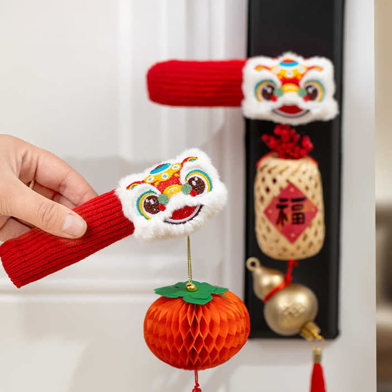 Buddha Stones, Année du Cheval, Lion Dansant, Personnage Fu, Poignée de Porte, Décoration de Bénédiction - image 0