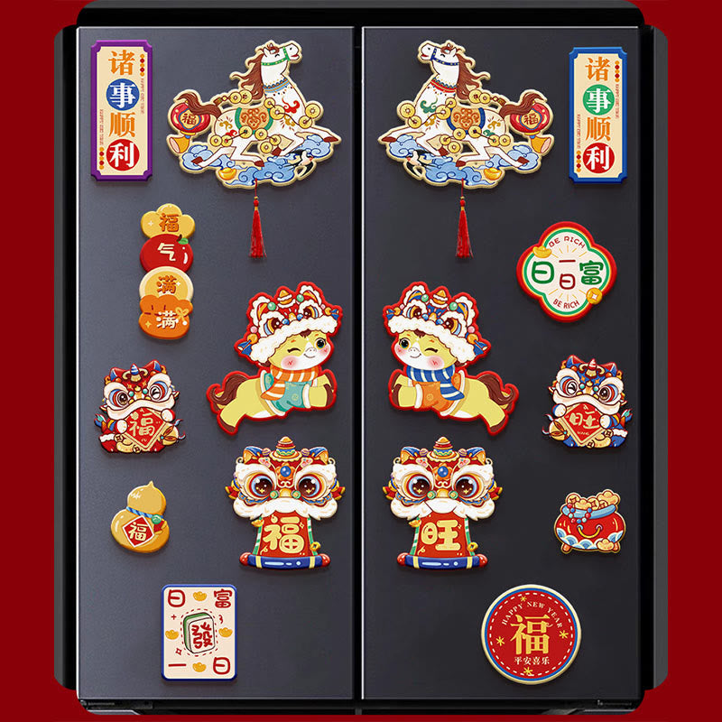 Buddha Stones Année du Cheval, aimant décoratif pour réfrigérateur, bénédictions - image 13