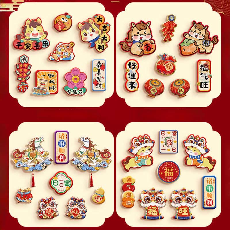 Buddha Stones Année du Cheval, aimant décoratif pour réfrigérateur, bénédictions - image 7