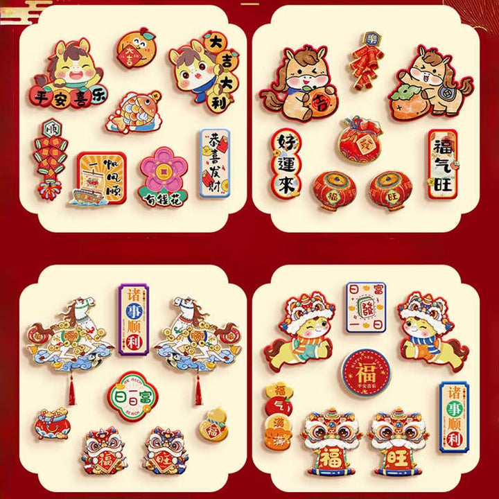 Buddha Stones Année du Cheval, aimant décoratif pour réfrigérateur, bénédictions - image 7