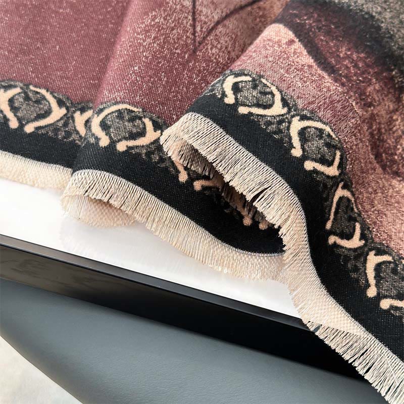 Buddha Stones Peinture à l'encre d'hiver Motif de fleurs de lotus et de feuilles Écharpe douce Châle - image 19