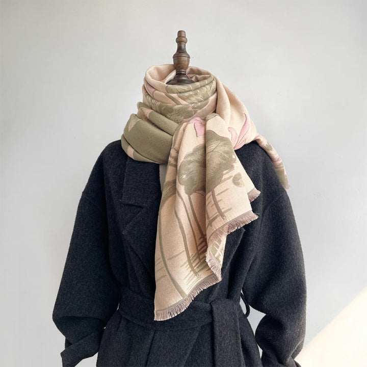 Écharpe-châle douillette à motif de Buddha Stones, de lotus, de carpes koï et de libellule - image 14