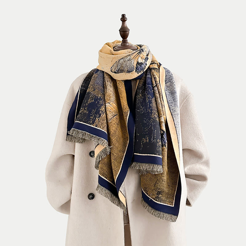 Écharpe-châle douce à motif papillon magnolia d'hiver et Buddha Stones - image 6