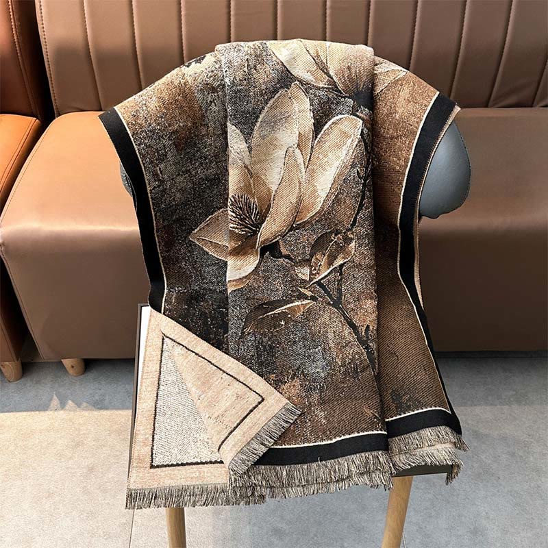 Écharpe-châle douce à motif papillon magnolia d'hiver et Buddha Stones - image 10