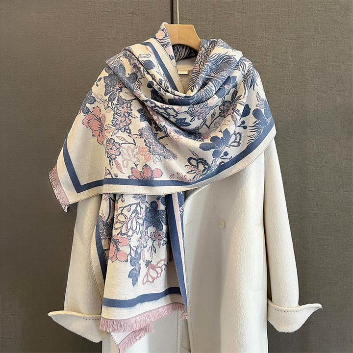 Écharpe-châle douce à motif de Buddha Stones, de fleurs de phénix et de phénix d'automne - image 9