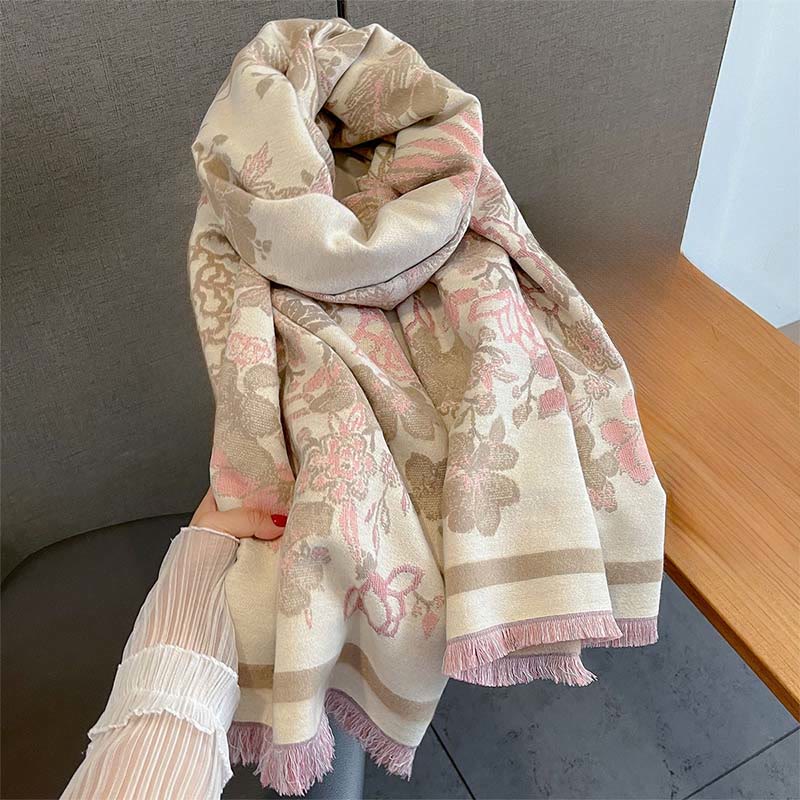 Écharpe-châle douce à motif de Buddha Stones, de fleurs de phénix et de phénix d'automne - image 7