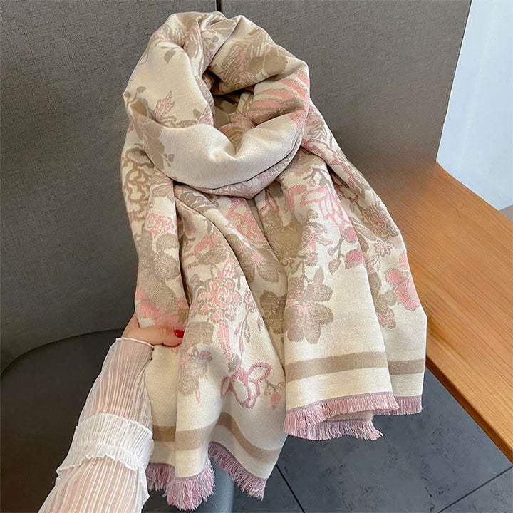 Écharpe-châle douce à motif de Buddha Stones, de fleurs de phénix et de phénix d'automne - image 7