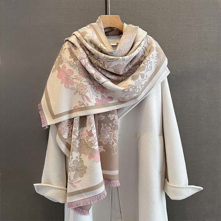 Écharpe-châle douce à motif de Buddha Stones, de fleurs de phénix et de phénix d'automne - image 5