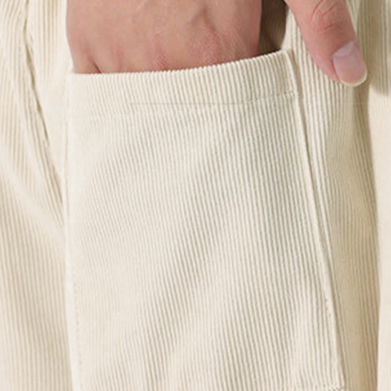 Pantalon harem homme en velours côtelé uni Buddha Stones Fall avec poches - image 17