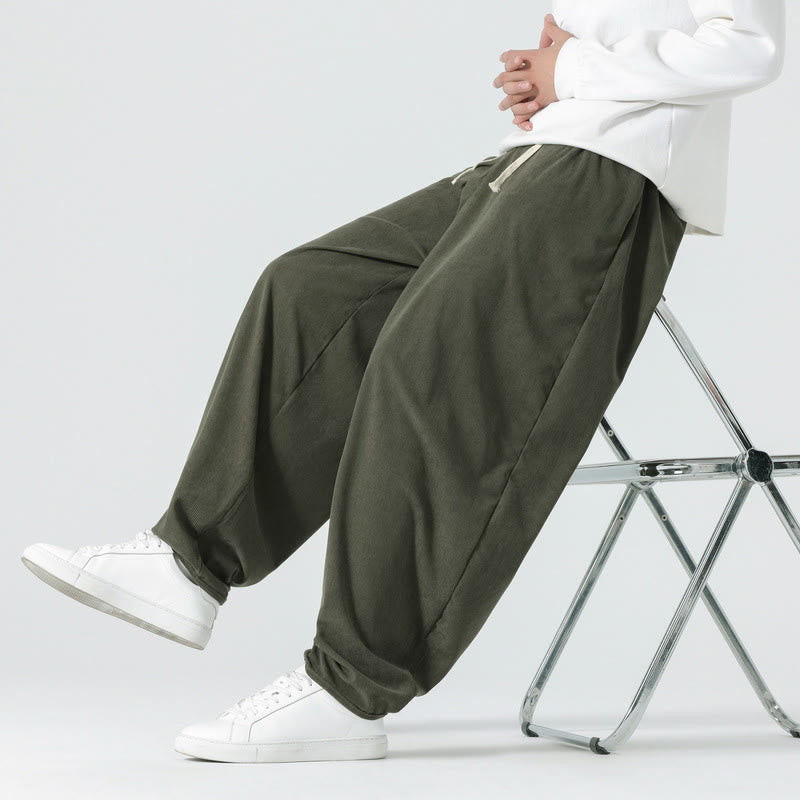 Pantalon harem homme en velours côtelé uni Buddha Stones Fall avec poches - image 5