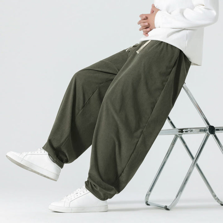 Pantalon harem homme en velours côtelé uni Buddha Stones Fall avec poches - image 5