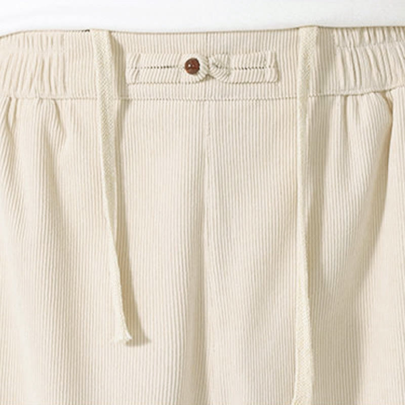 Pantalon harem homme en velours côtelé uni Buddha Stones Fall avec poches - image 16