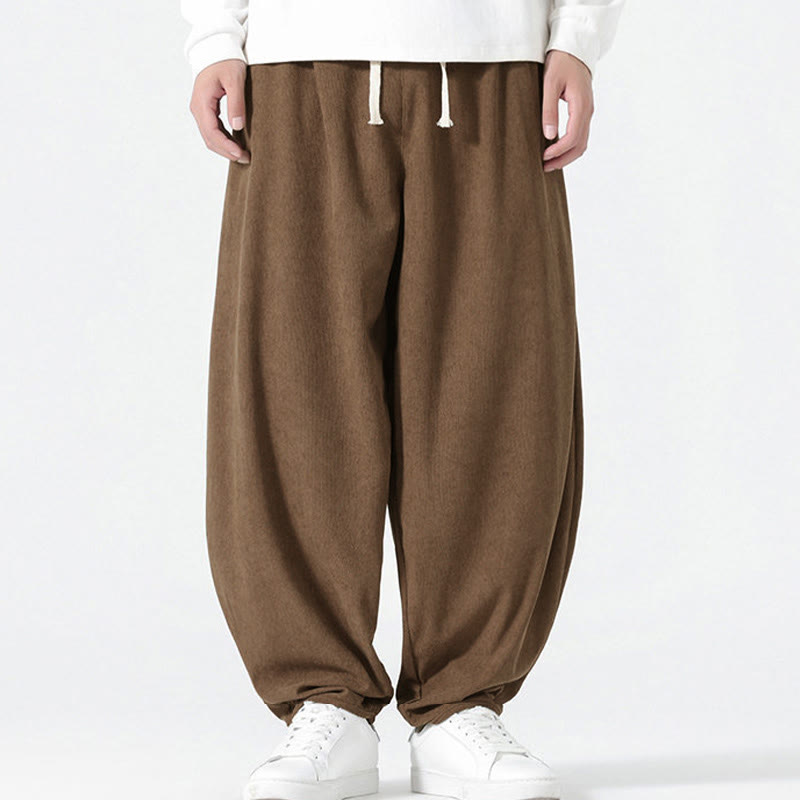 Pantalon harem homme en velours côtelé uni Buddha Stones Fall avec poches - image 20