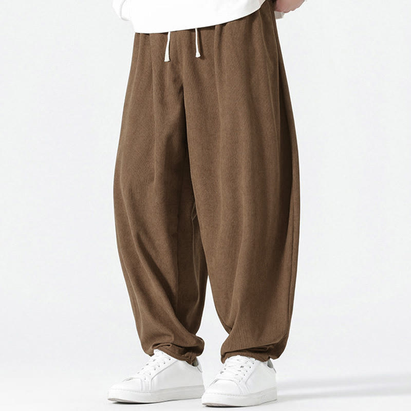 Pantalon harem homme en velours côtelé uni Buddha Stones Fall avec poches - image 21