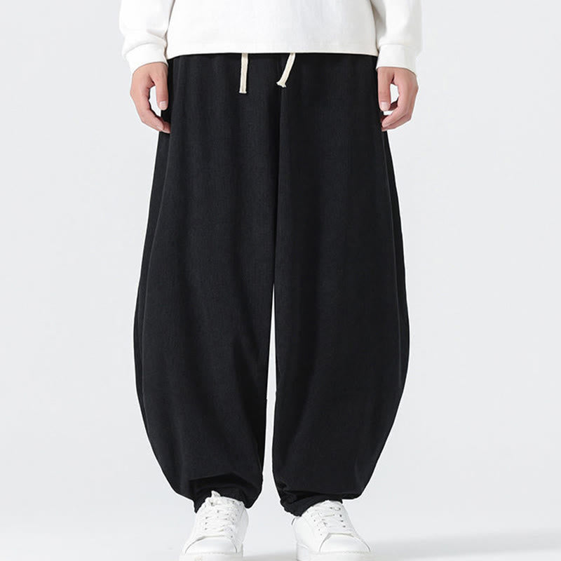 Pantalon harem homme en velours côtelé uni Buddha Stones Fall avec poches - image 9